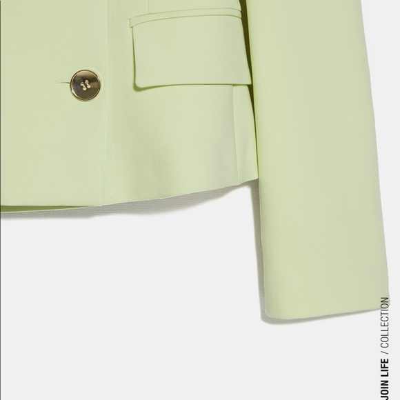 Zara small lime blazer with gold buttons - Picture 8 of 9